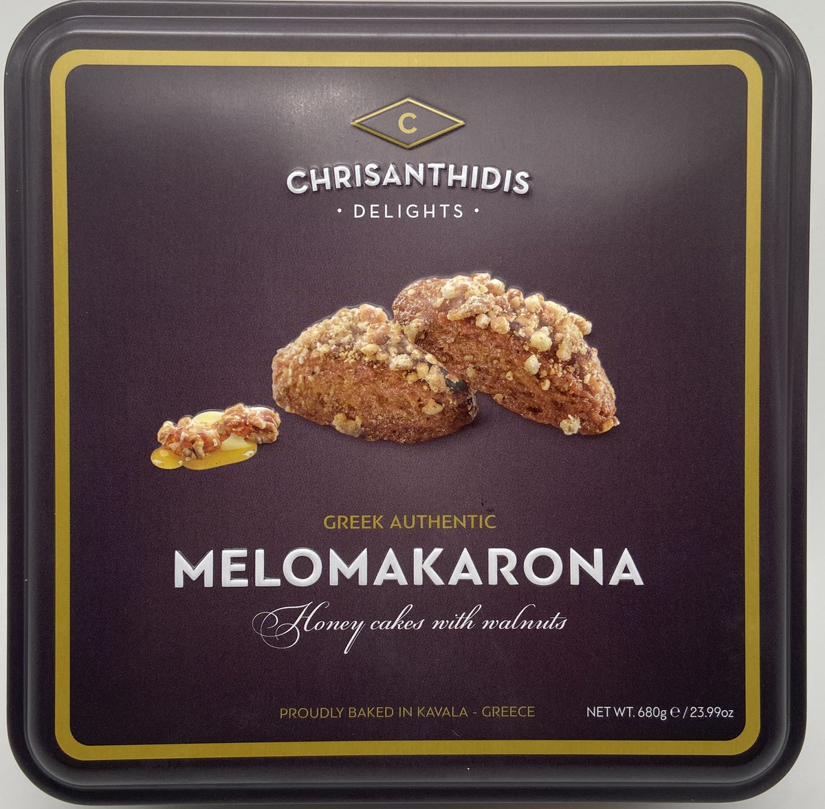 melomakarona aufbewahrung Chrisanthidis in Metallbox aus Griechenland 680gr Farbe:Blau Dose Blechdose NANU NANA Schraubenmagazin